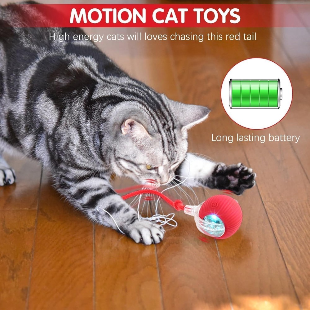 Automatic Interactive Rolling Cats Dog Toys Ball for Indoor- Rechargeable Act...
