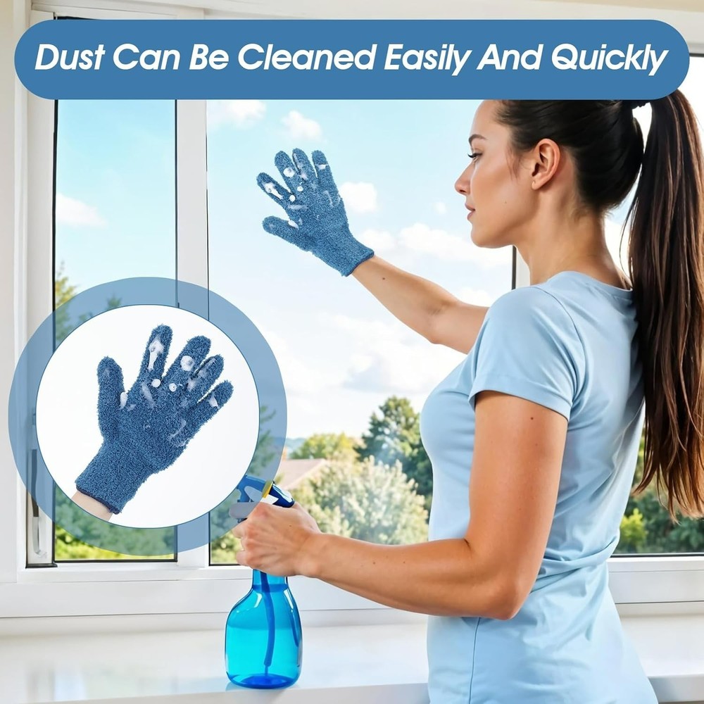 Plant Dusting Gloves, Microfiber Dusters for Cleaning Kitchen Indoor Mitt for...