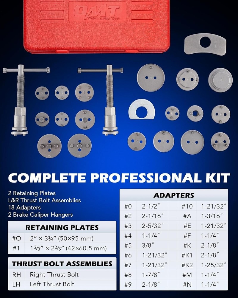24pcs Heavy Duty Brake Caliper Compression Tool for Brake Pad Replacement Reset