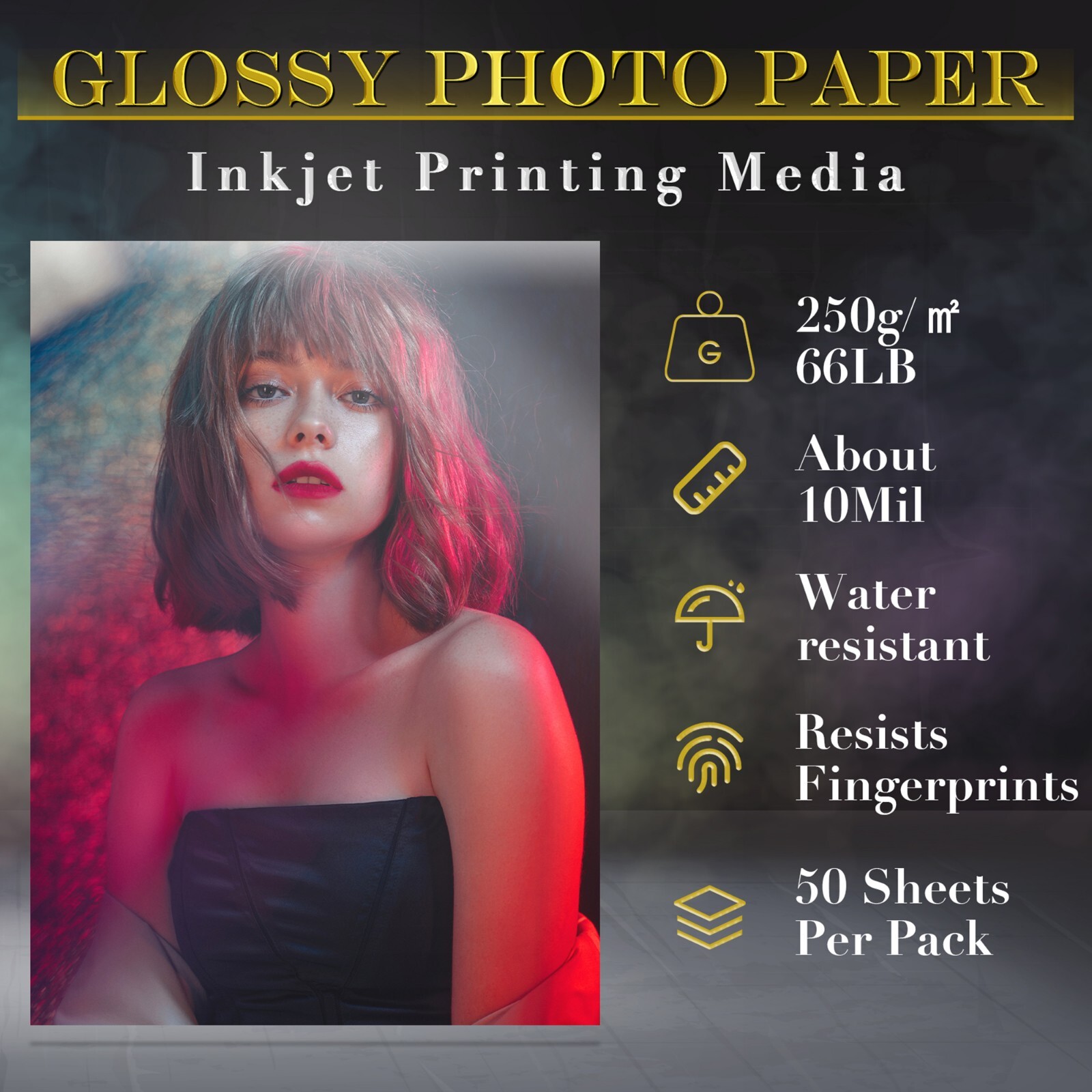 A-SUB Premium Photo Paper 13x19 Glossy 66 lb Waterproof Inkjet Printer A3+ 50 Sh