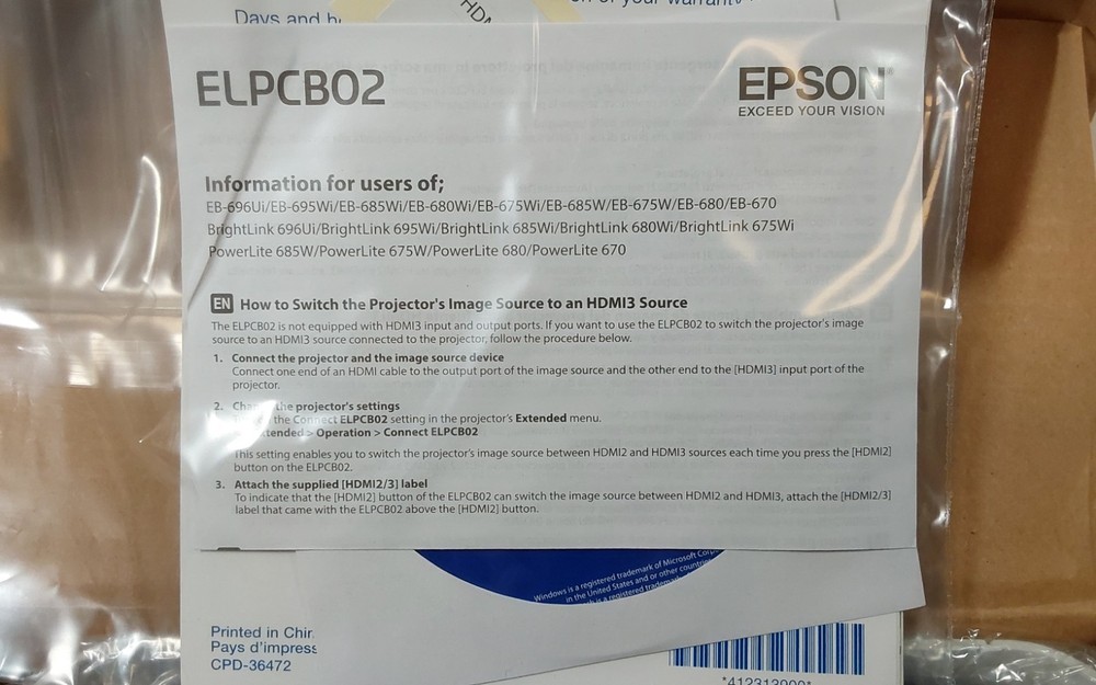 Epson ELPCB02 PowerLite Pilot Wall Mounted Projector Control Box