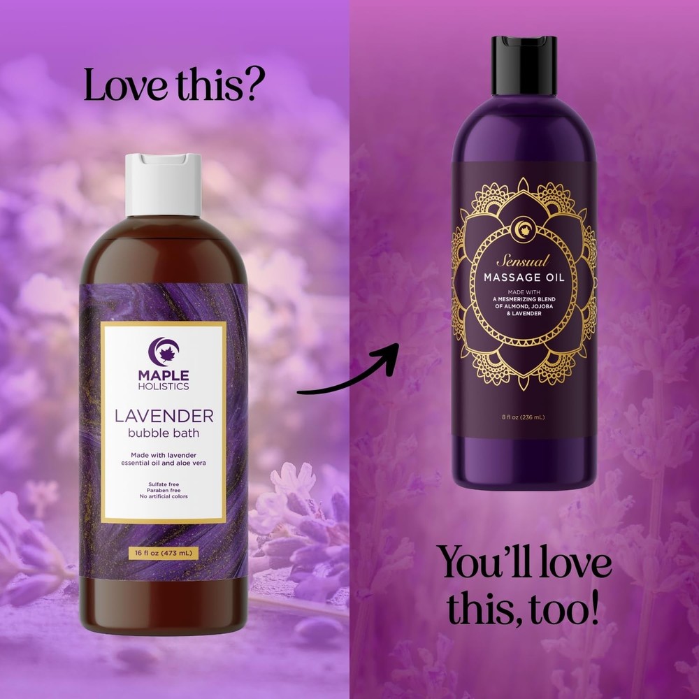 Premium Lavender Bubble Bath for - Moisturizing Foaming Bath Bubbles for Adul...