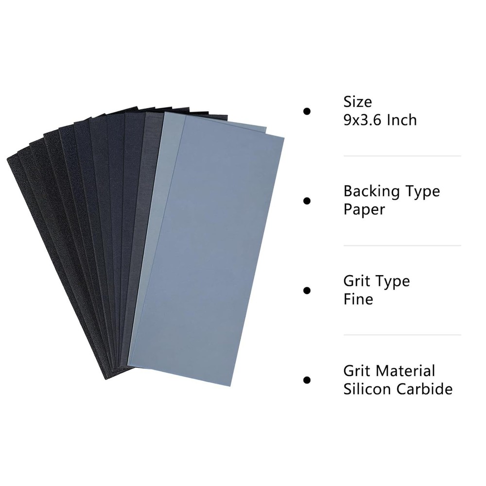 Complete 12PCS Sandpaper Assortment - Ultimate Grit Range for All Projects