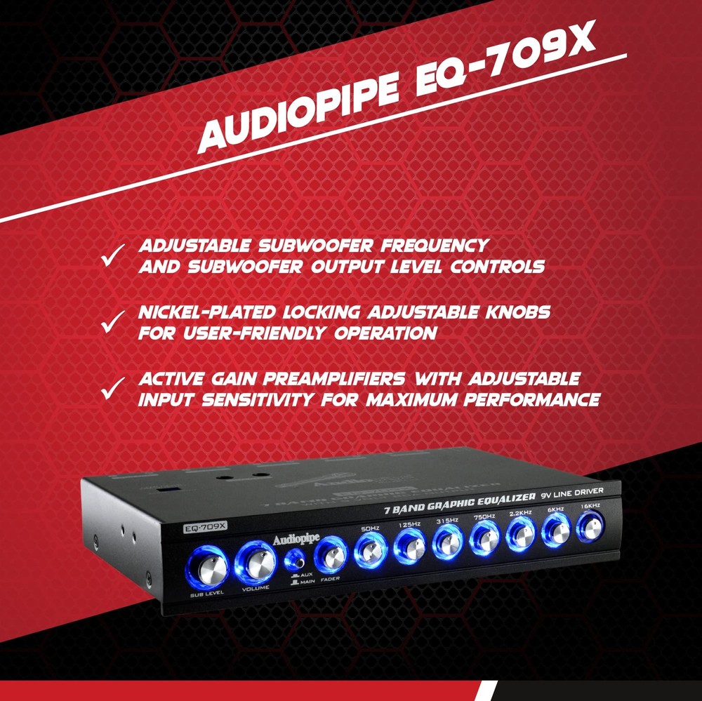 EQ-709X 7-Band Graphic in-Dash Equalizer