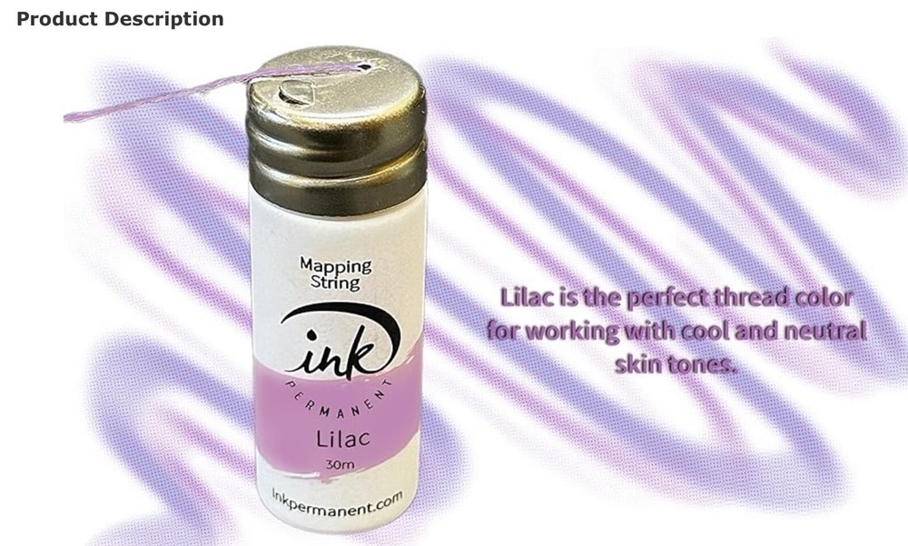 Premium Pre-Inked Mapping String Lilac 100 Ft Eyebrow for Permanen
