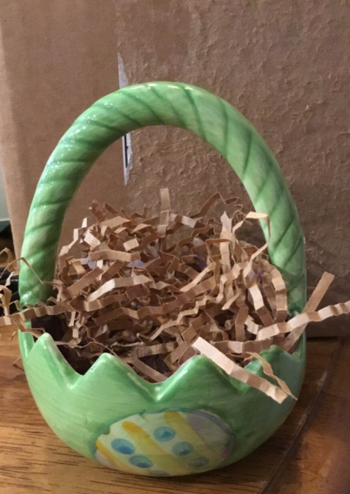 Ceramic Easter Egg Basket-Candy Dish