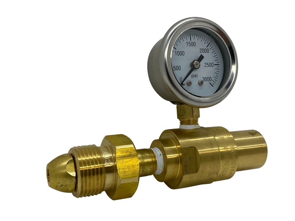 Nitrogen Single Gauge Fixed Flow Piston Regulator 100 PSI CGA 580