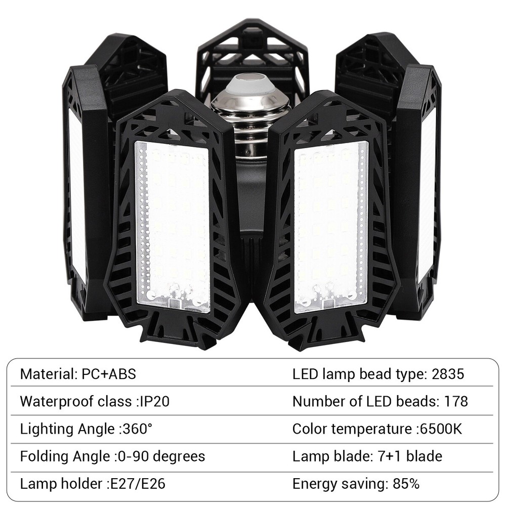 12000000LM LED Garage Light Bright Work Shop Ceiling Light Deformable Bulb Lamp