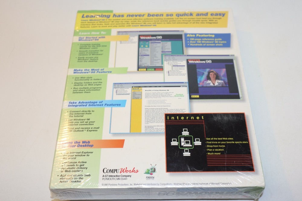 Microsoft Office 98 CD ROM Compu Works Learn Beginning to Intermediate Sealed