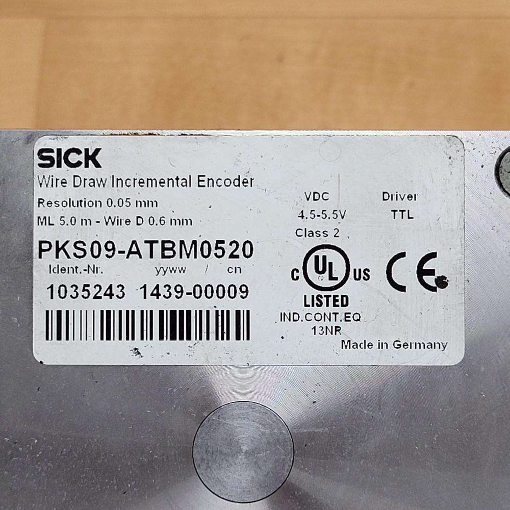 SICK PKS09-ATBM0520 Wire Draw Incremental Encoder, 4.5-5.5VDC - USED