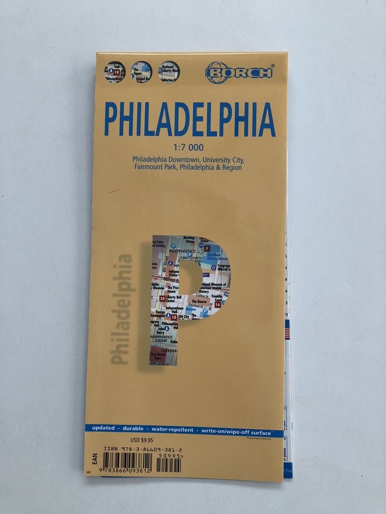 Map Philadelphia & Region -Borch Laminated Map dated 2013