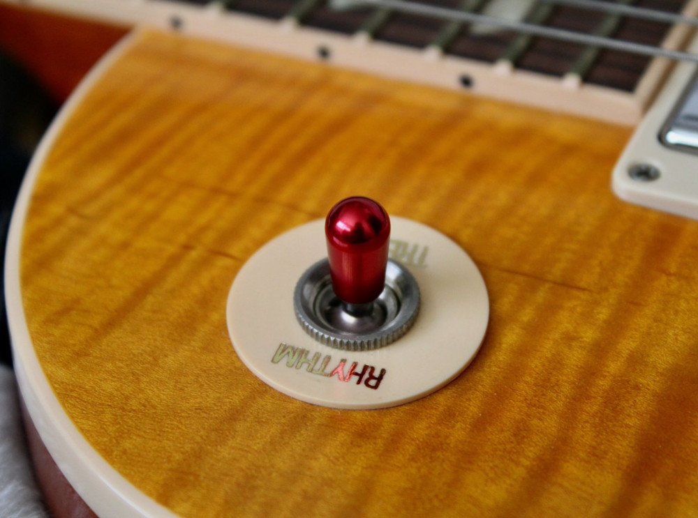 LP style thread on aluminum toggle switch tip, 8-32 thread - Crimson Red