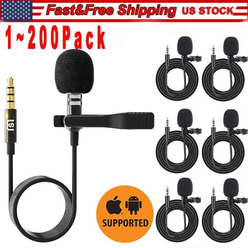 Omnidirectional Lapel Lavalier Microphone Clip-on Condenser Mini Iphone Android