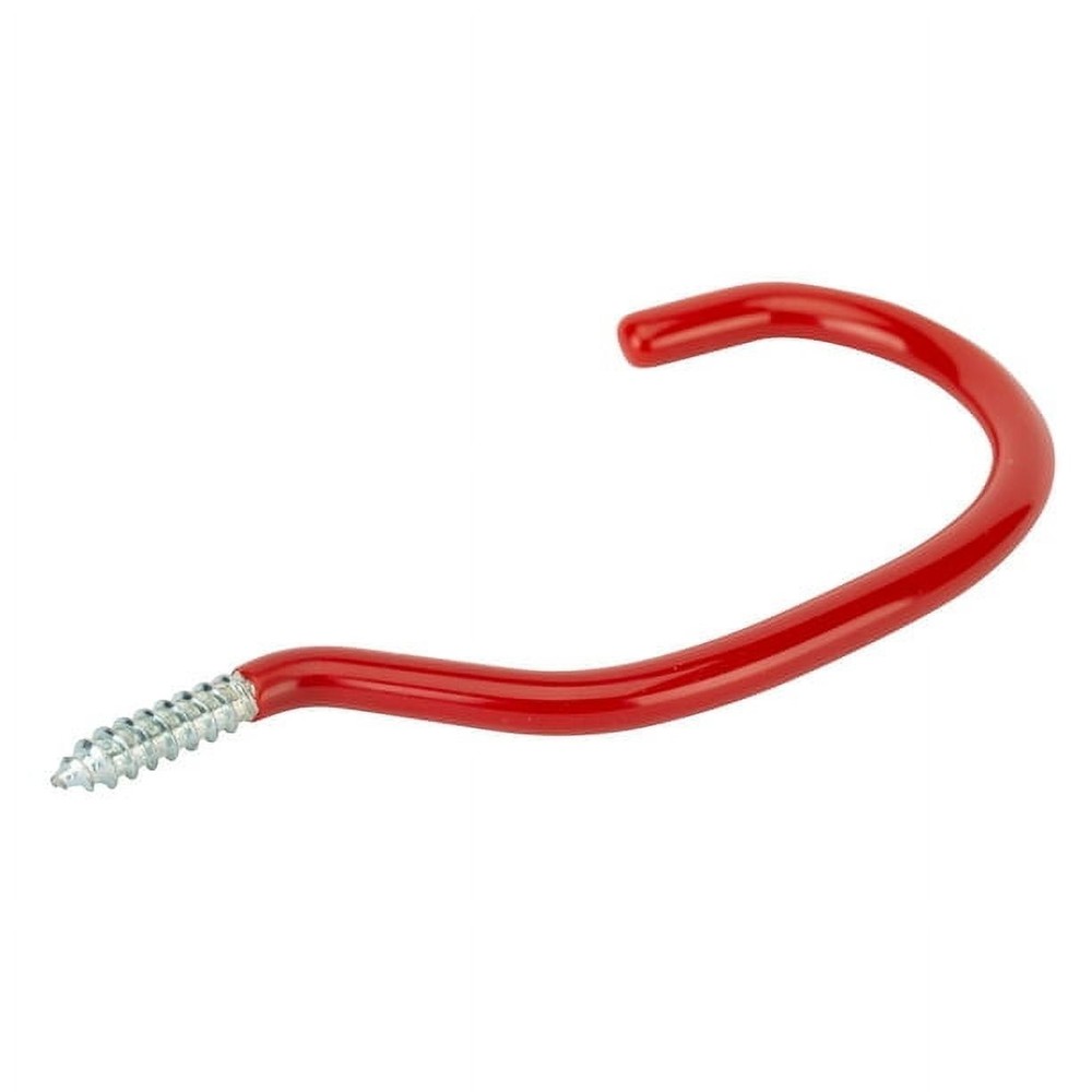 Screw-in Vinyl Coated Bicycle Hook Value Pack Red 6 Pack