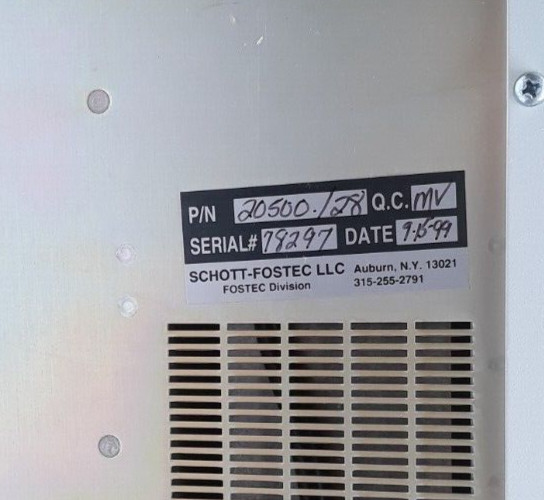 Schott Fostec Light Source EKE 20500/28 Optem