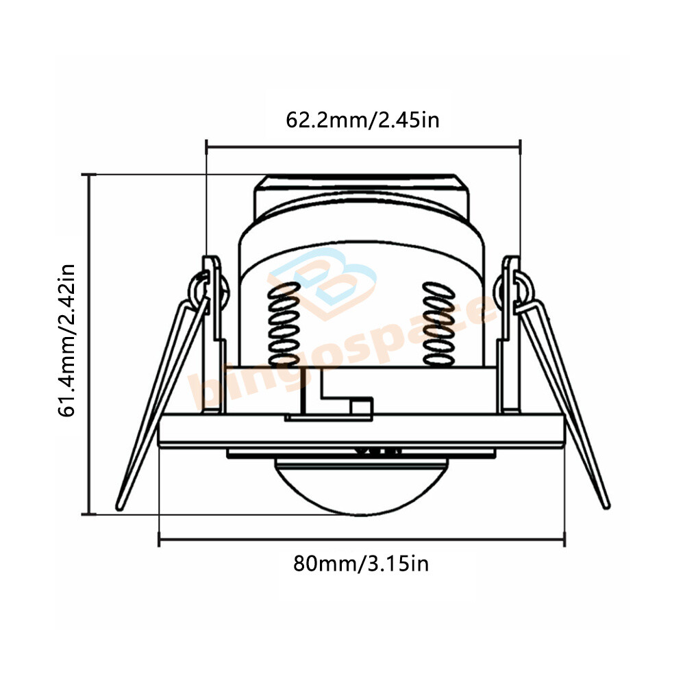 AC220-240V PIR Motion Sensor Detection Embedded Rotary Sensor 360° Motion Sensor
