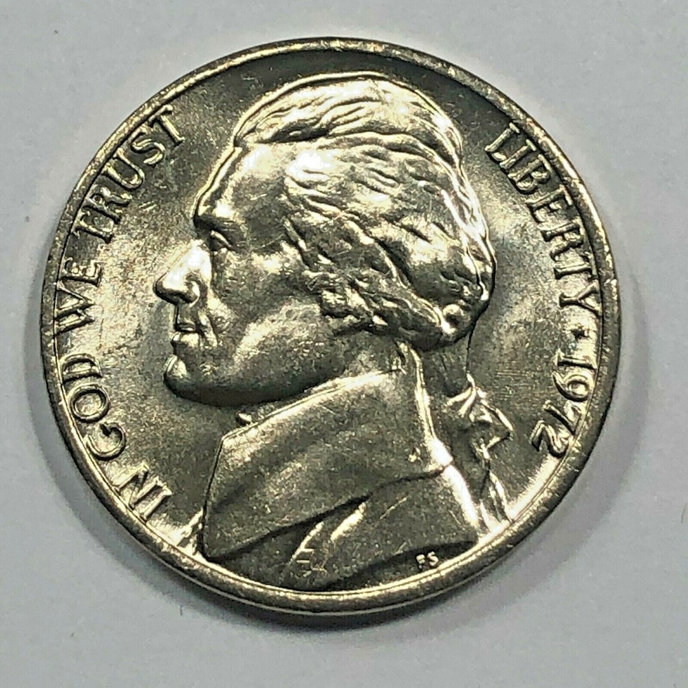 1972 P Jefferson Uncirculated 5 Cent Coin