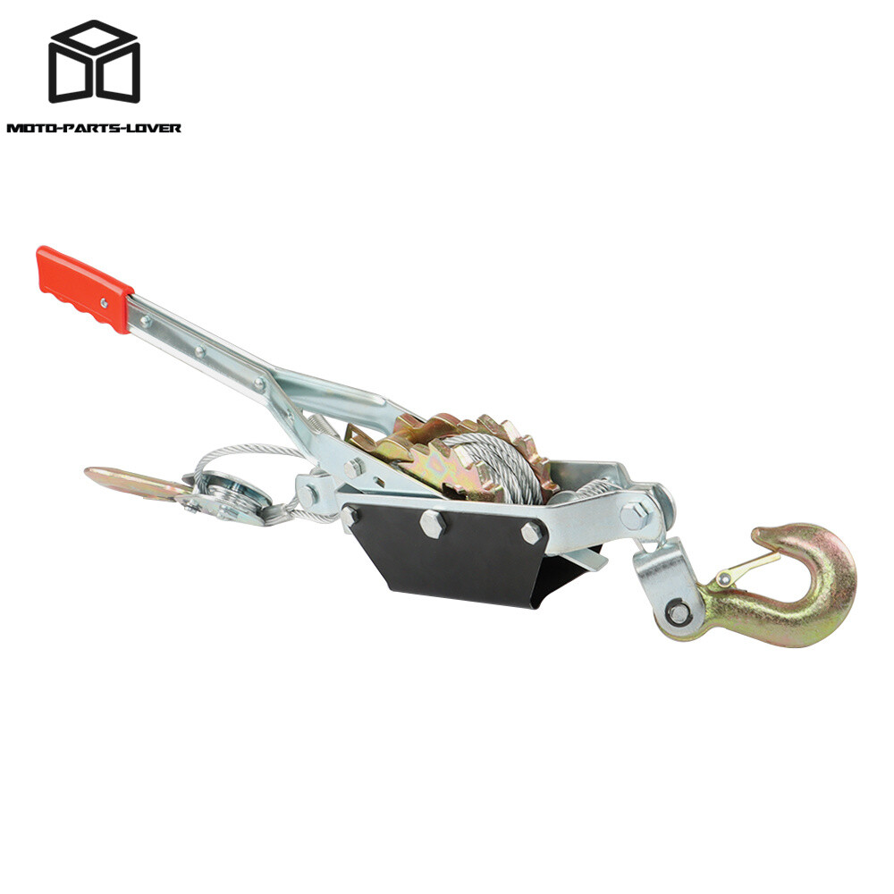 Come Along 2 Ton Winch Ratchet Dual Gear Power Puller w/2 Hooks Steel Cable