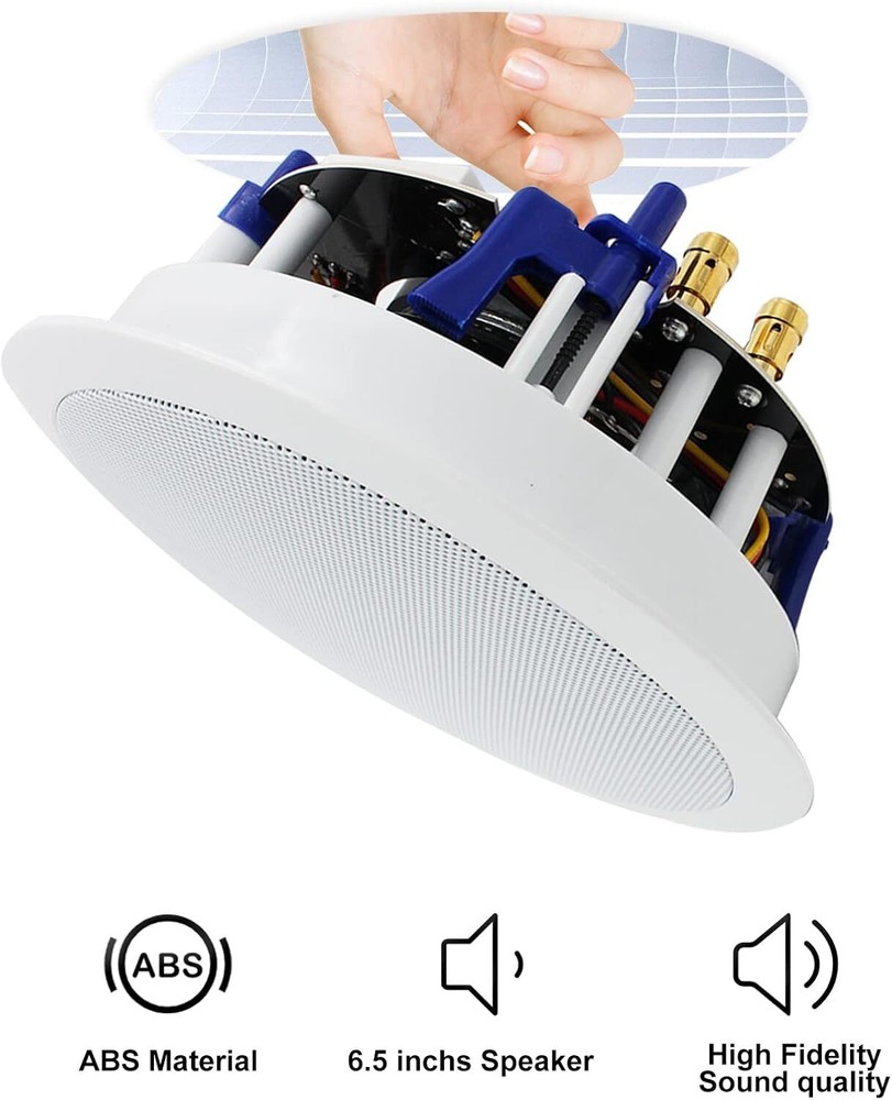 Herdio 2 Pack 6.5" 320W 2-Way Ceiling Speakers Flush Mount Kitchen