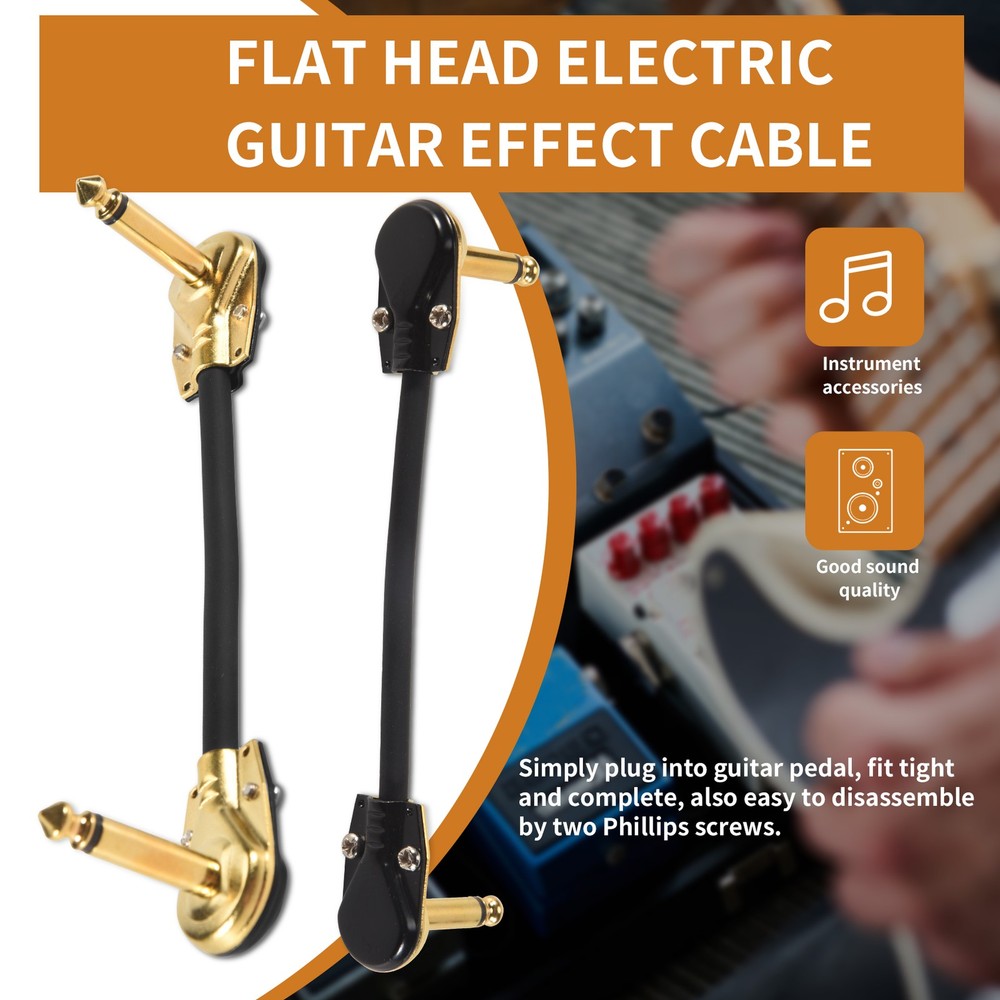 Guitar Patch Cable Pedal Patch Cords 1/4-Inch Right Angle Low Profile5407