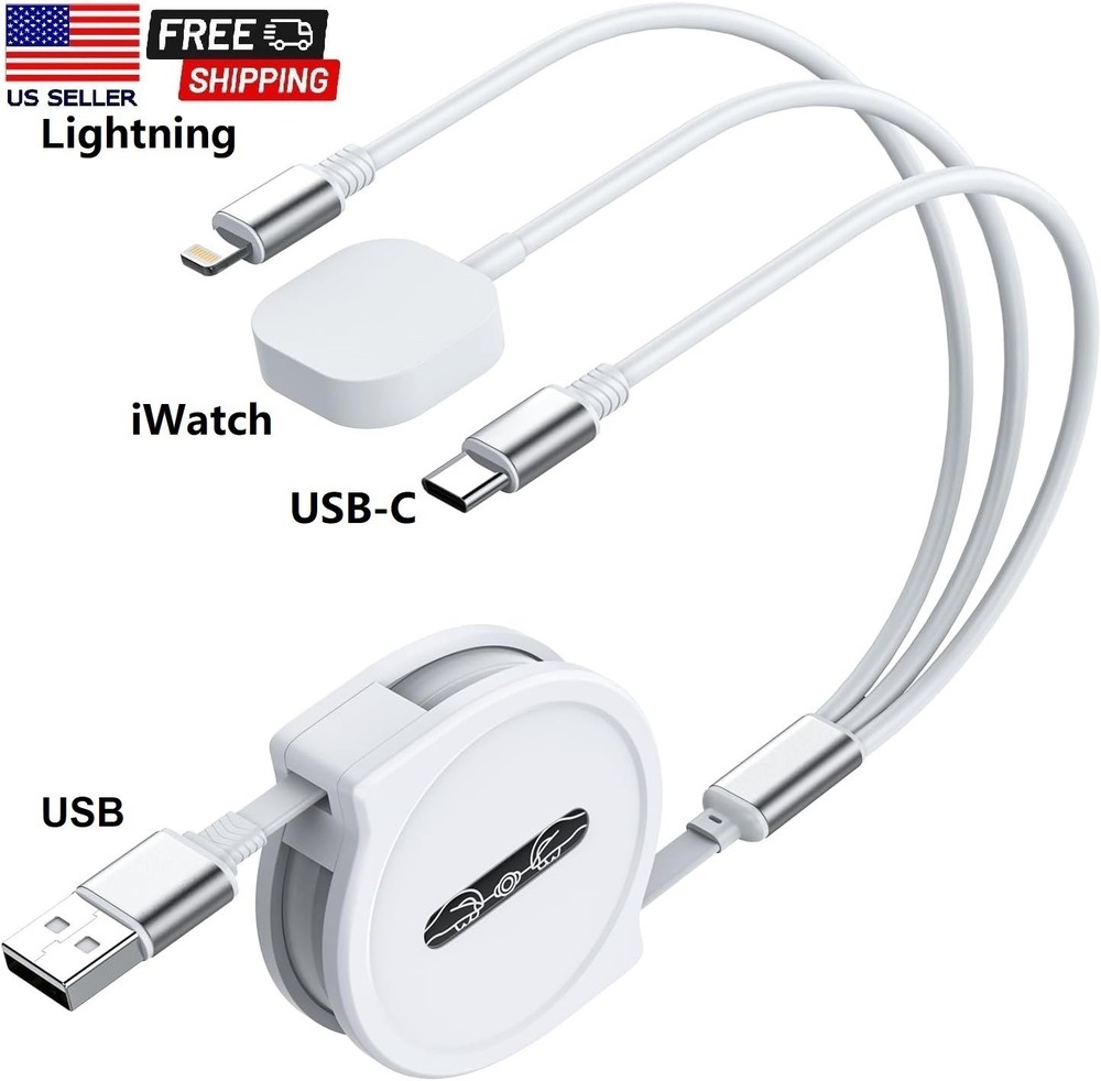 Multi Charging Cable 5 in 1 Multi USB Charger Cable Retractable Universal Multip