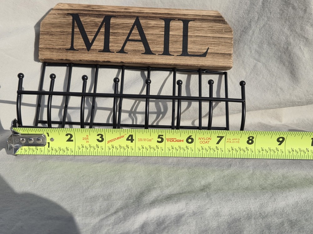 Mail Organizer Wall Mount, Rustic Mail Holder Key Holder for Wall with Hooks, Sm