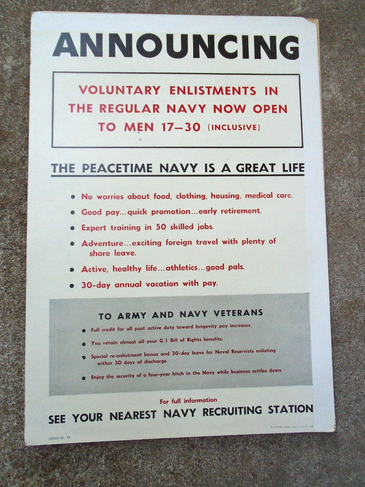US Navy voluntary recruitment poster
