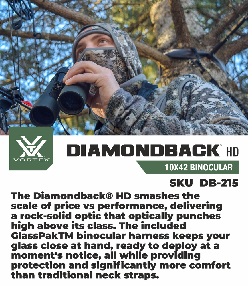 Vortex Optics DB-215 Diamondback HD 10x42 Binocular with Free Hat Bundle