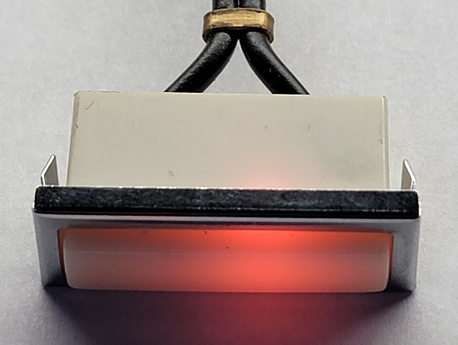 Lot of 2- UCINITE - 125V Neon Rectangular Panel Mount Indicator. Snap-In Orange