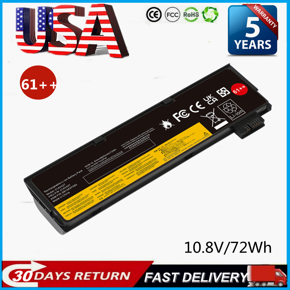 🔥LOT 61++ 72Wh Battery for Lenovo ThinkPad T470 T480 T570 T580 01AV492 01AV427