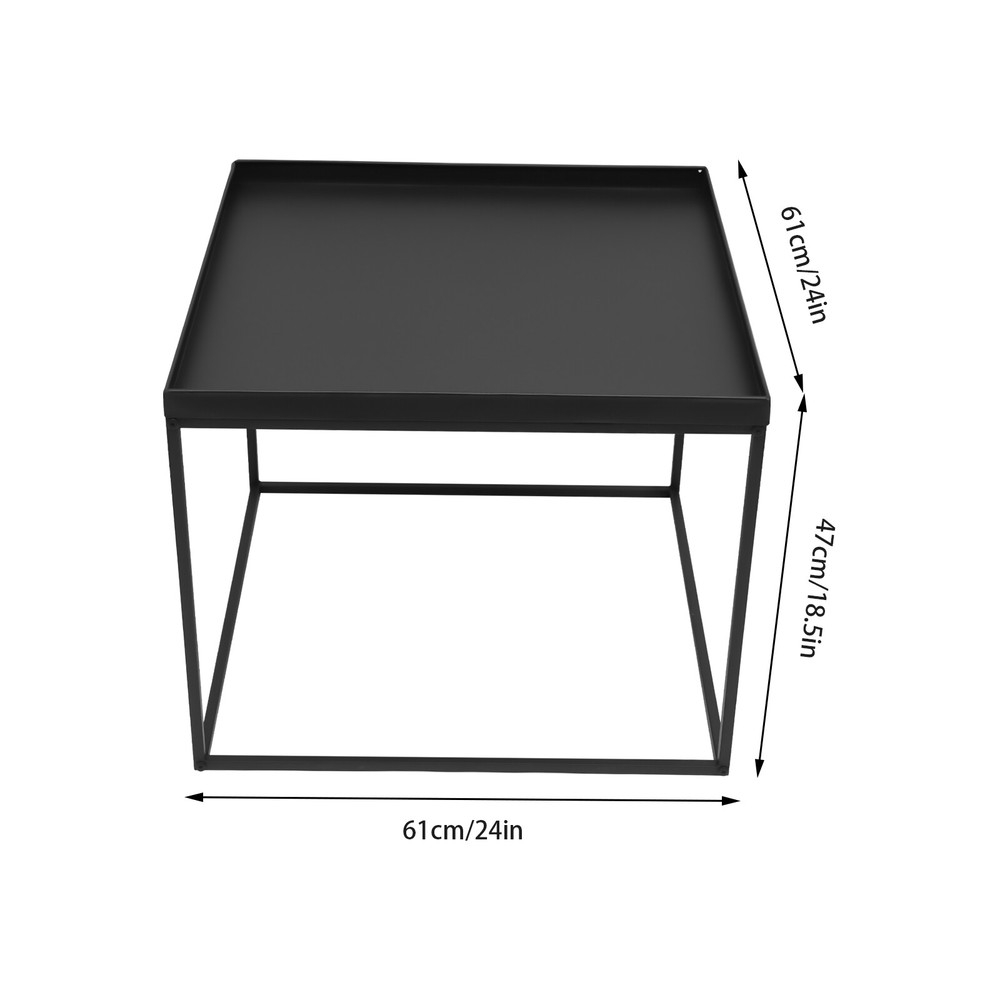 24" Square Table Side End Table Camping Table Portable Metal Frame Table Top New