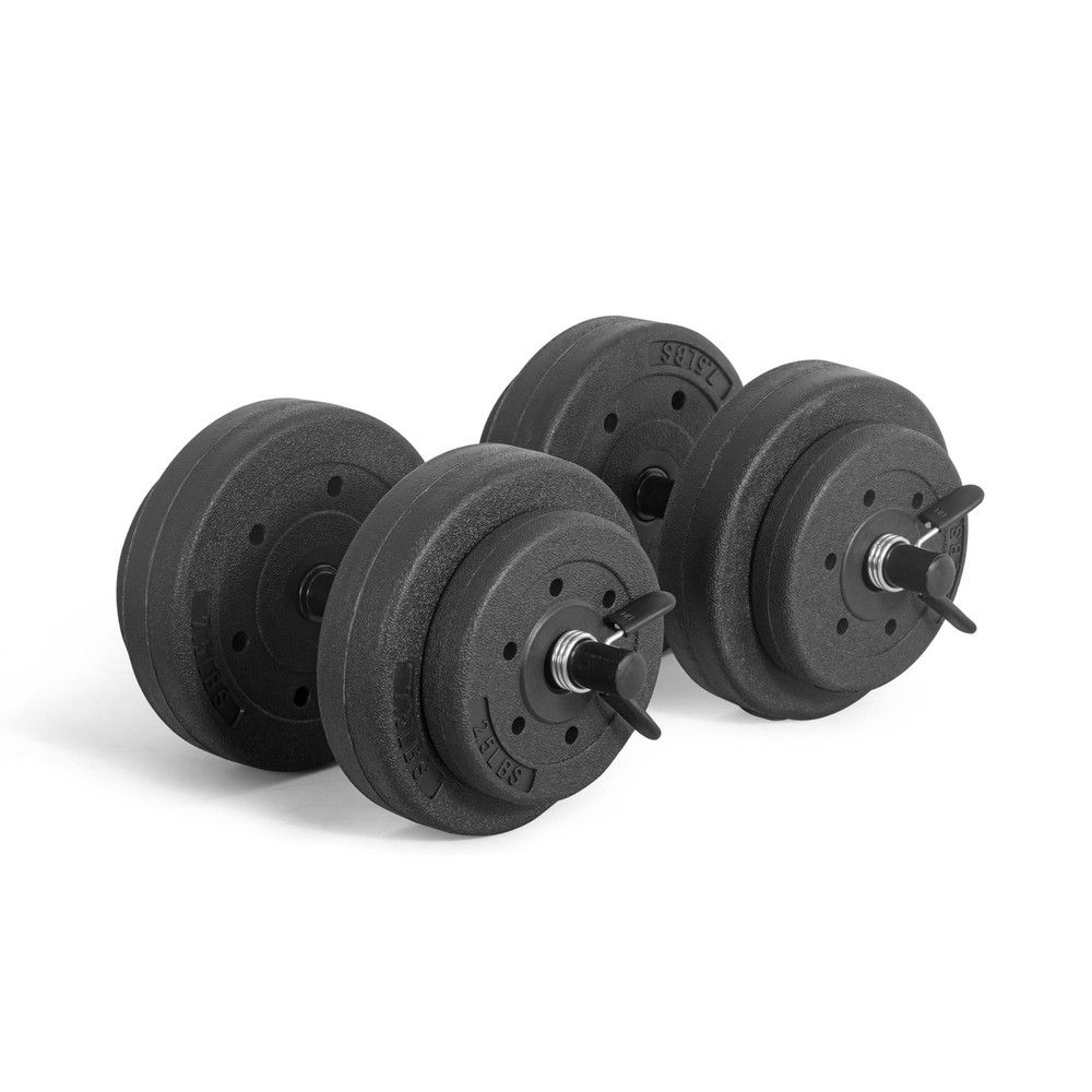 CAP Barbell 40-Pound Adjustable Cement Dumbbell Set – Versatile Medium, Black