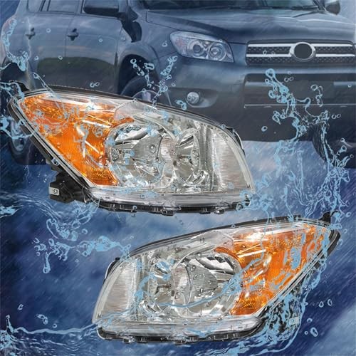 Driver and Passenger Side Halogen Headlights Assembly Repalcement for RAV 4