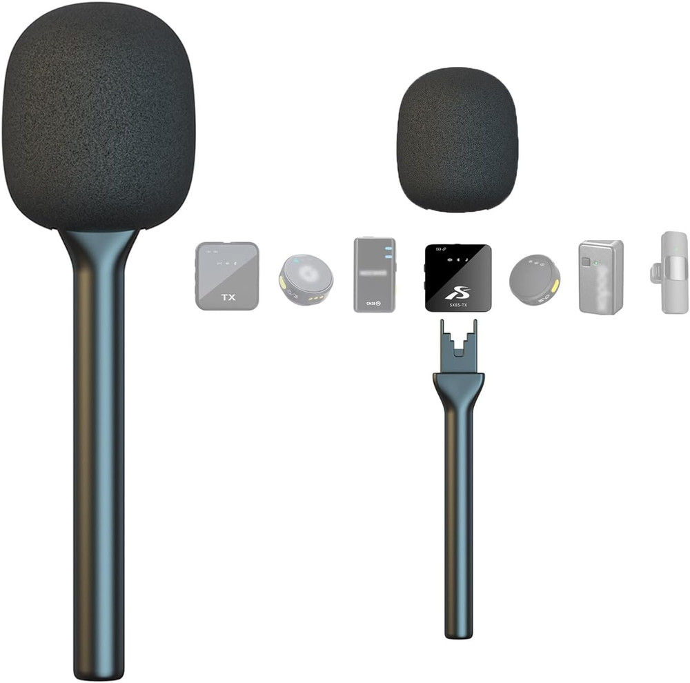 Mic Handle for DJI RODE Microphone Handheld Stand for Wireless GO, Interview Mic