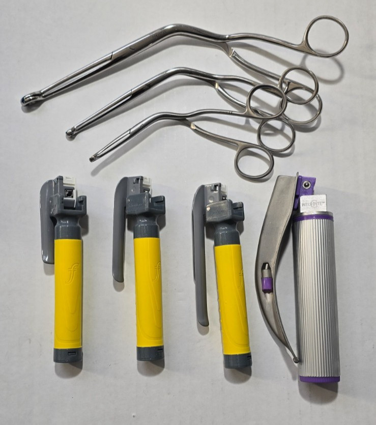 Flexicare Laryngoscope Miller#00,0,1 Mac#3 Blades W- Handle Magill Set of 3