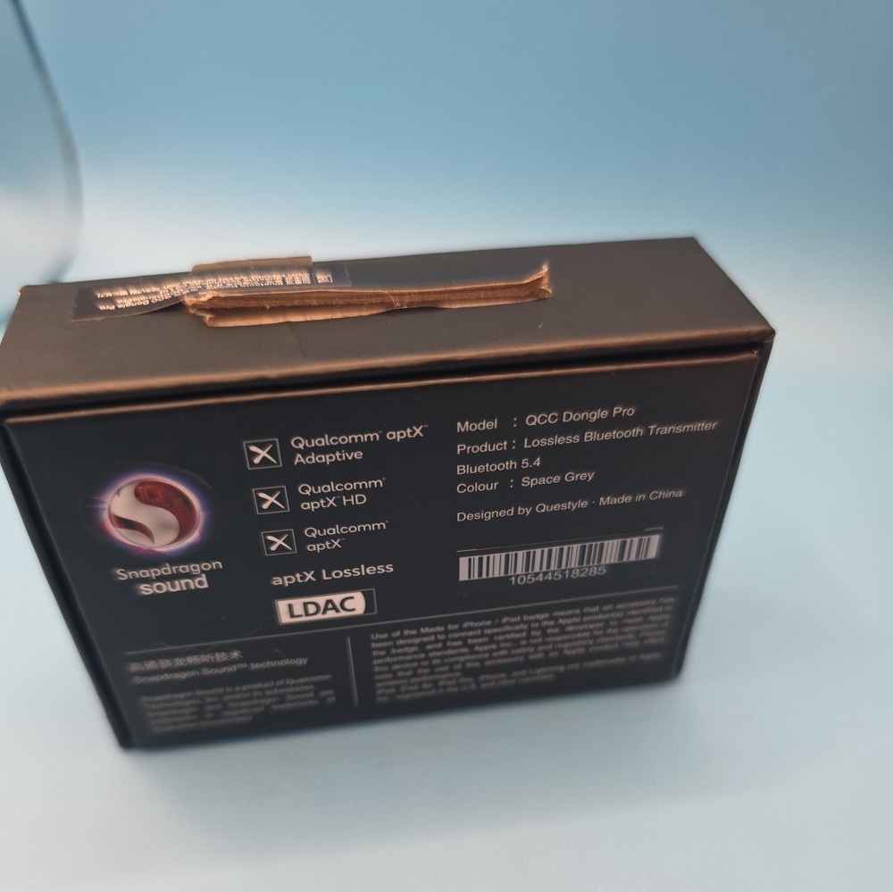 Questyle QCCDongle Pro Lossless Bluetooth TransmitterMfi Certified NEW open box