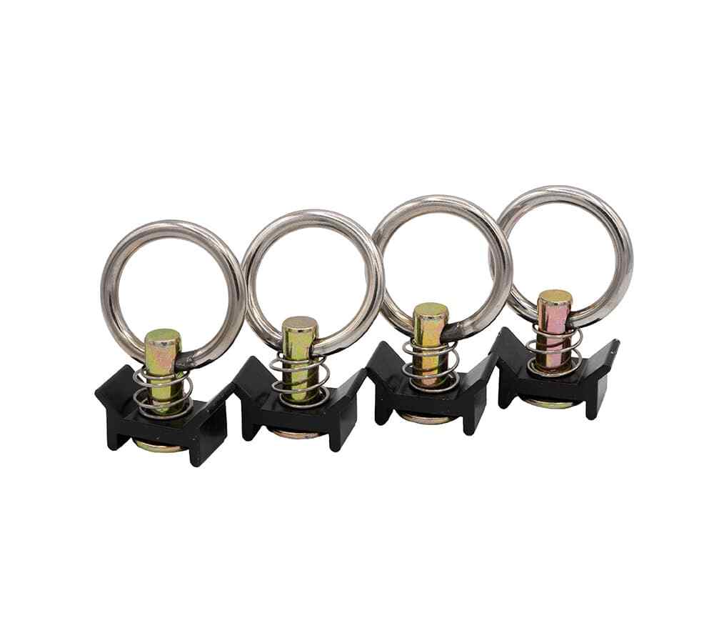 22 Pcs Black L-Track Tie Down Kit w/ 2" Round Anchor Point for Truck & Trailer