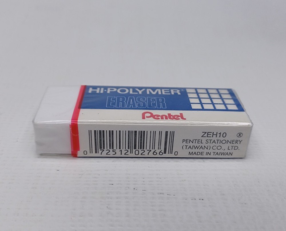1 Pentel Hi Polymer Eraser White Block New