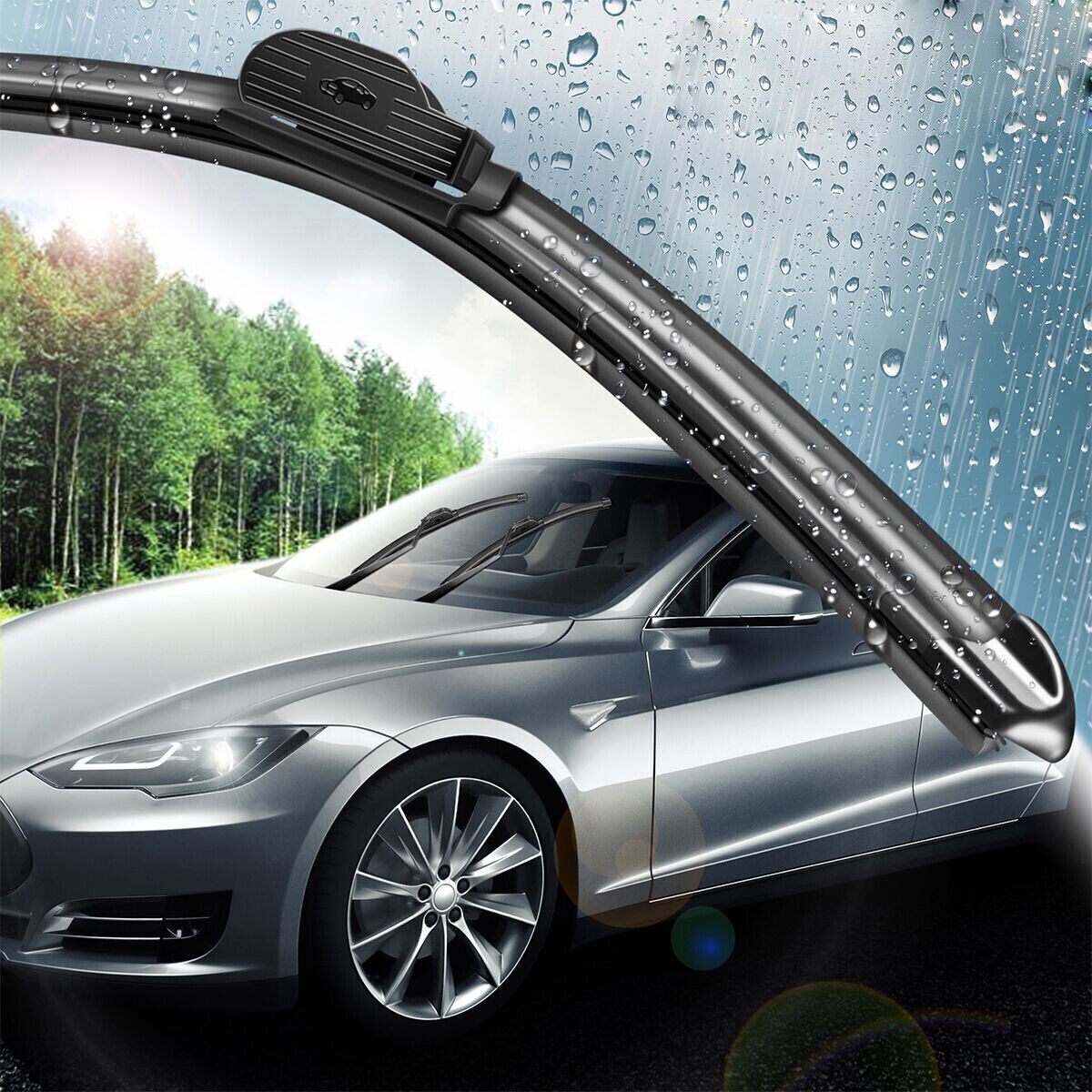 Pair Windshield Wiper Blades J-hook Quality 26" & 16" Inch Bracketless Frameless