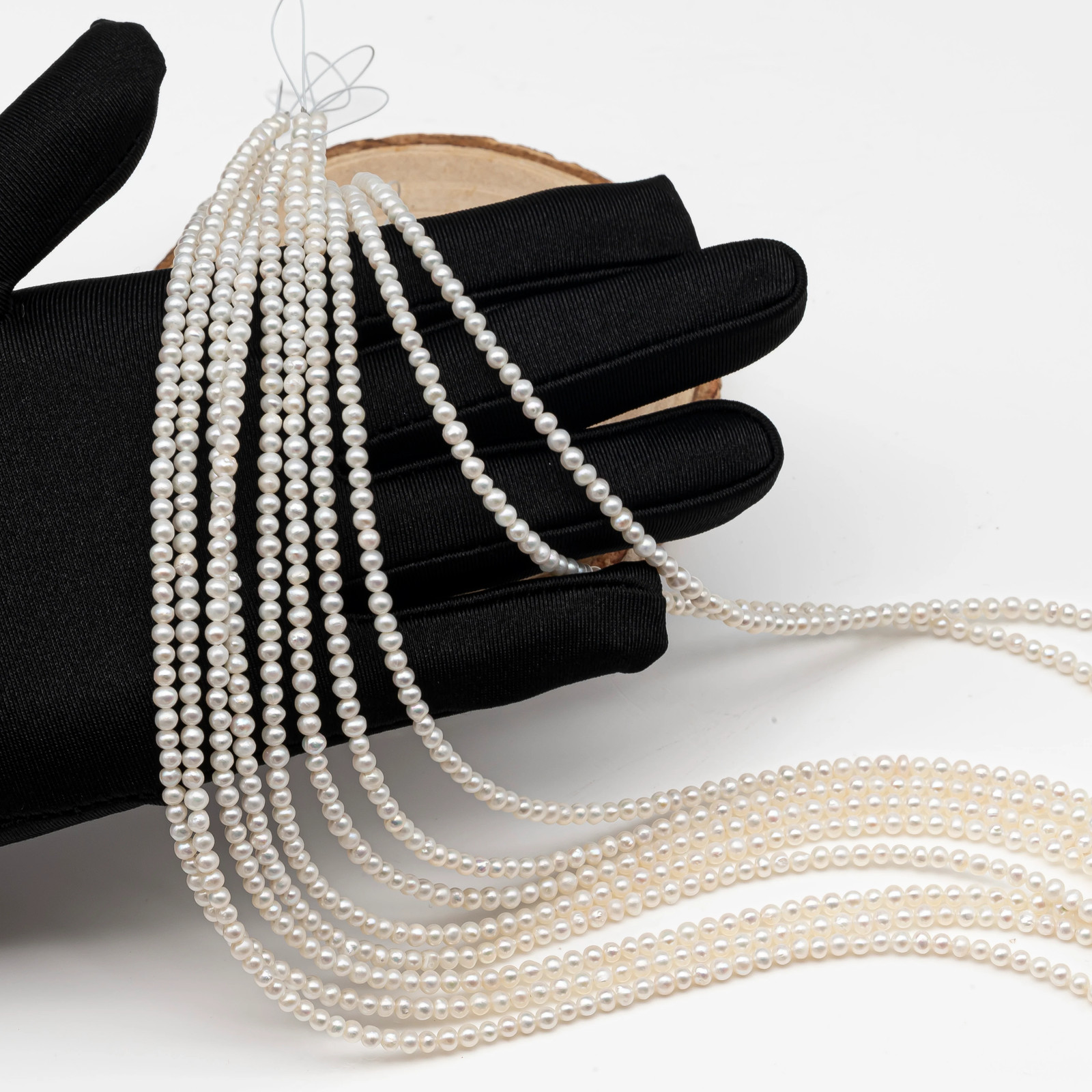 2.5-3mm or 3-4mm Freshwater Pearls Near Round Pearl Beads, White Color, Seed Pe