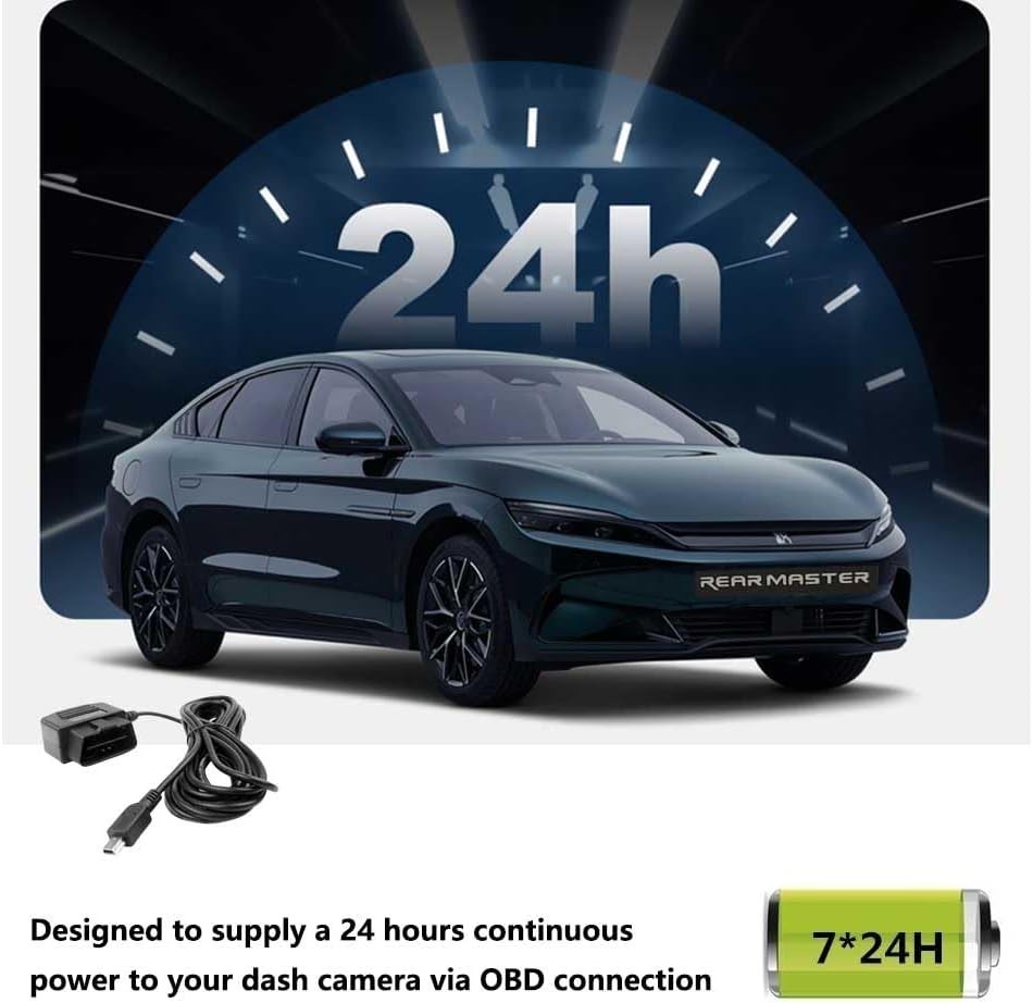 24/7 Dash Camera Power Supply - OBD Type-C Cable with Mode Switch Functionality
