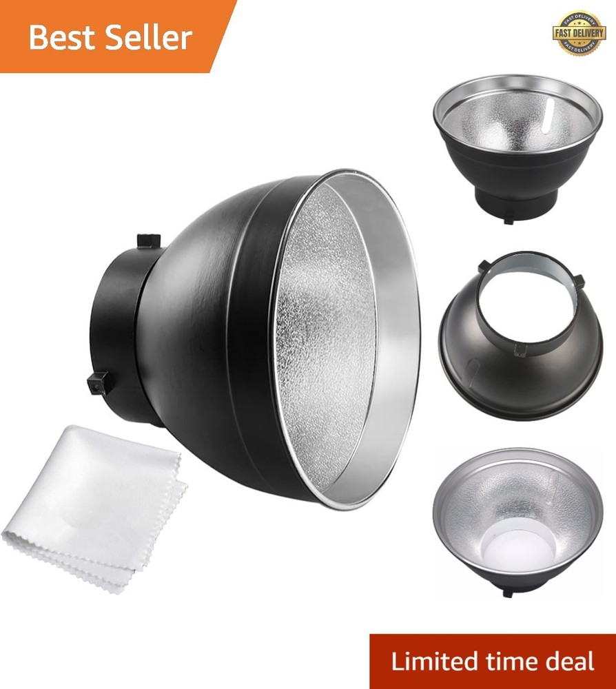 Professional 7" Bowens Mount Reflector with Silver Interior for Even Lighting