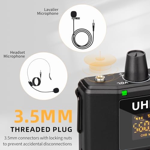 UHF Wireless Microphone Headset System -Wireless Headset Mic System, Q6MIC2