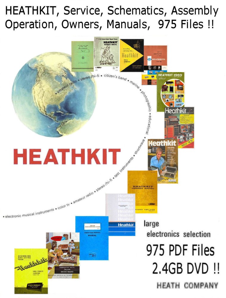 Heathkit Service Manuals, Assembly & Schematics, Custom Computer DVD !
