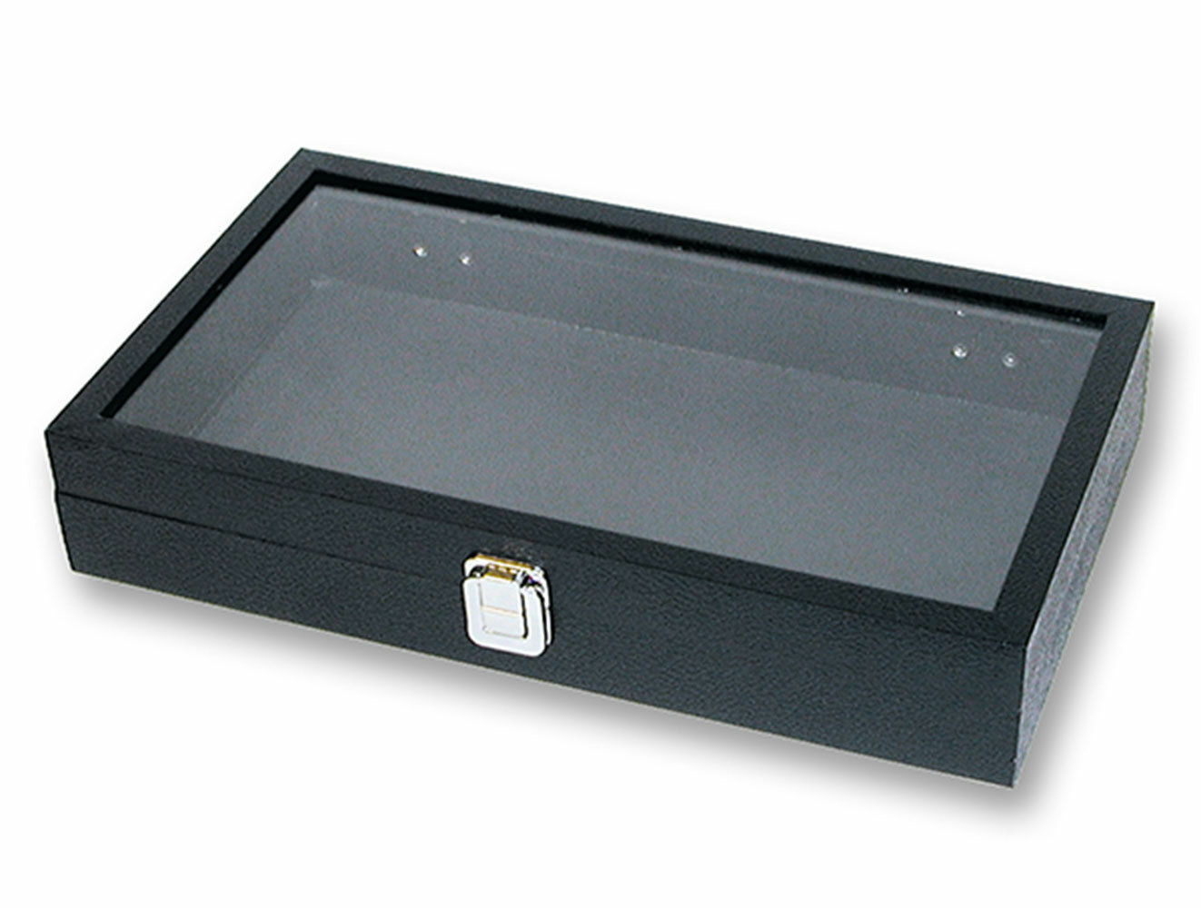 Set of 2 Glass Top Display Cases Jewelry Organizer Multi-Purpose Rings Bracelets