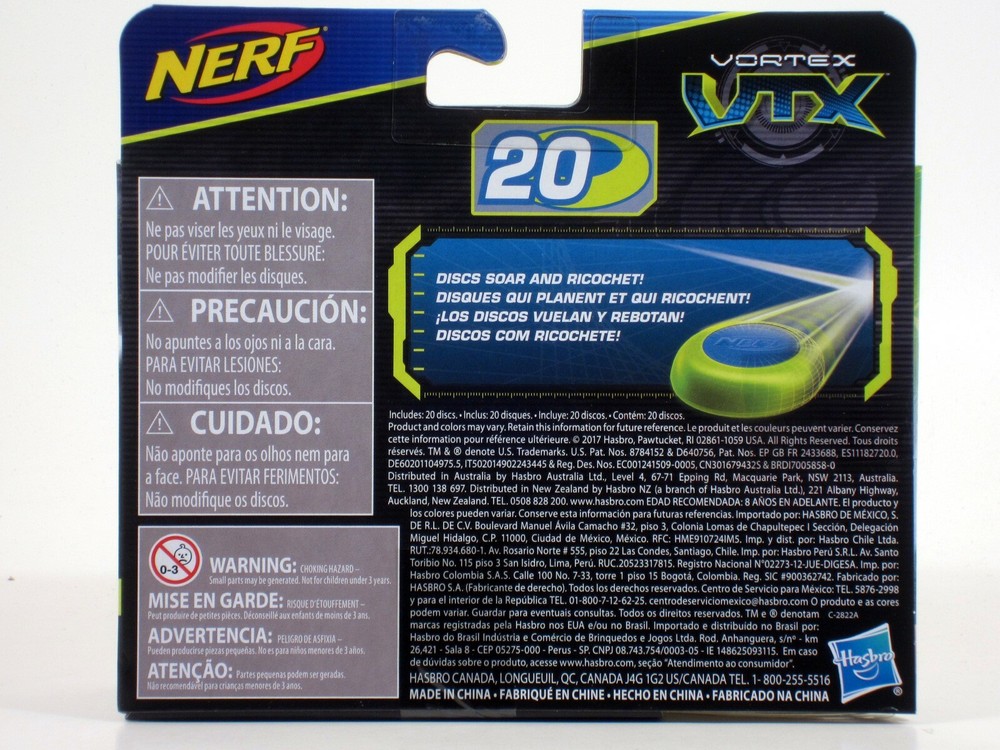 NERF Vortex VTX 20 Disc Rounds Refill Pack - Soar & Ricochet NEW! Hasbro