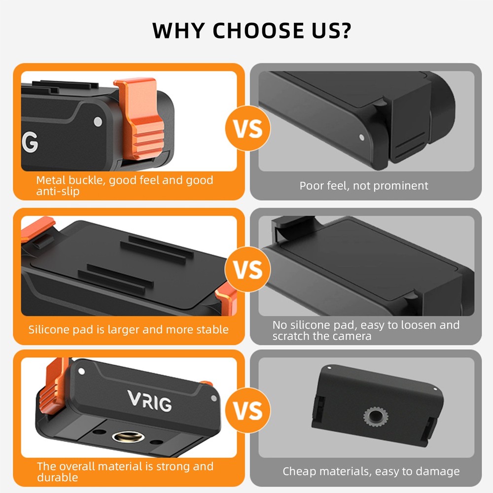 VRIG Magnetic Quick Release Adapter Base Camera Mount 1/4" Screw