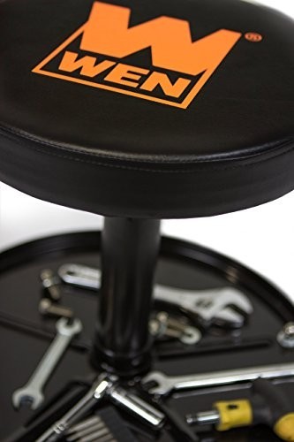 300 lb Capacity Pneumatic Rolling Mechanic Stool with Adjustable Height & Wheels