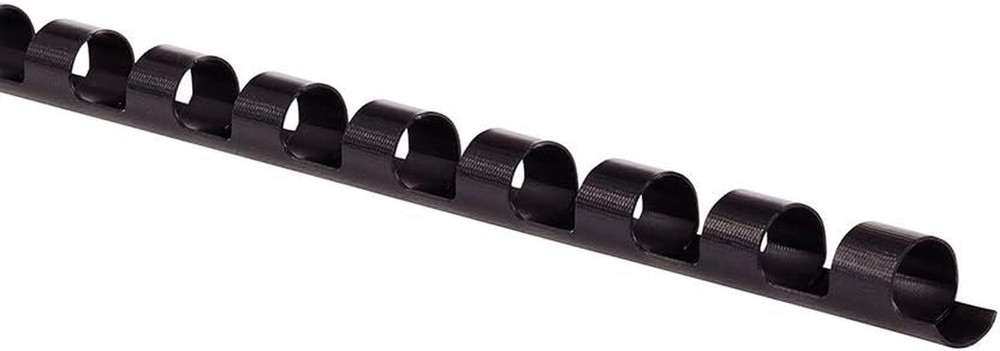 Binding Spines/Spirals/Coils, 1/2" Diameter, 90 Sheet Capacity, CombBind, Black,