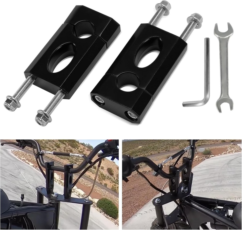 7/8" Handlebar Risers - 22 mm Mount Clamp for Black